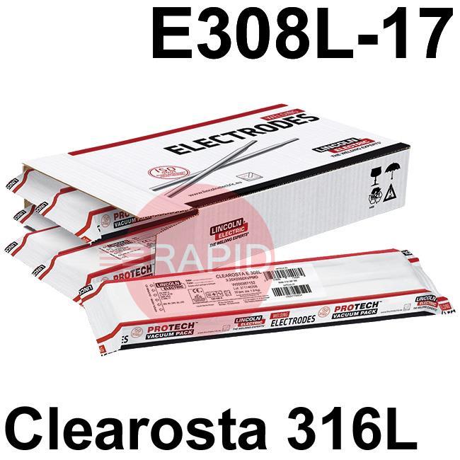 7100XX  Lincoln Clearosta E 316L Stainless Steel Electrodes E316L-17 ISO 3581-A