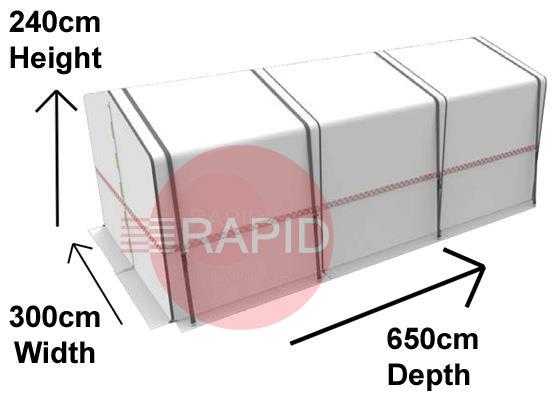 90.41.00.3065  Cepro Heavy Duty Working & Welding Tent - H 200/240cm x D 650cm x W 300cm