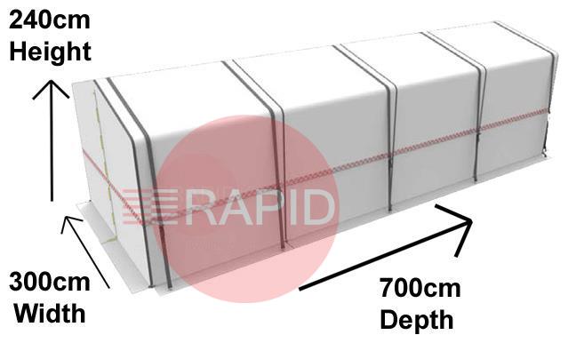 90.41.00.3070  Cepro Heavy Duty Working & Welding Tent - H 200/240cm x D 700cm x W 300cm