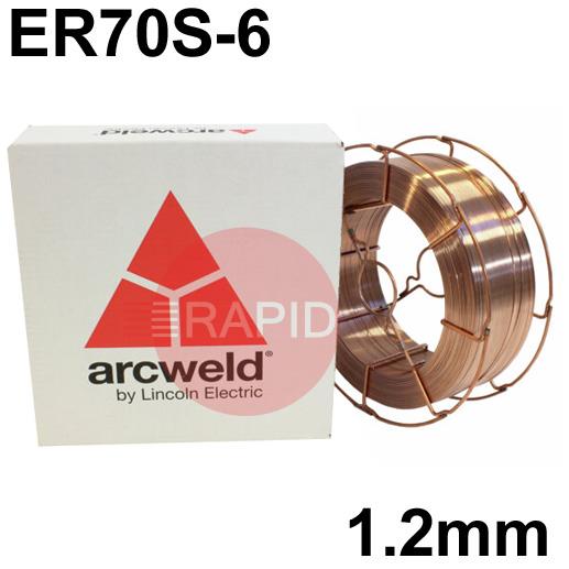 A1812LBW  Lincoln Arcweld AS2 Copper Coated Steel A18 MIG Wire, 1.2mm Diameter x 15Kg Reel (Wire Basket), ER70S-6