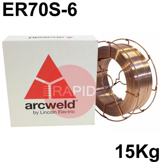 A18XXLBW  Lincoln Arcweld AS2 Copper Coated Steel A18 MIG Wire, 15Kg Reel (Wire Basket), ER70S-6