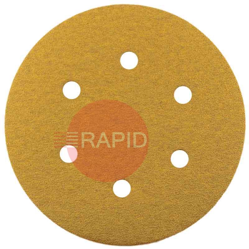 ABHL6150240  Abracs 150mm (6) Orbital Sanding Disc, 6 Hole - 240 Grit (Box of 25)