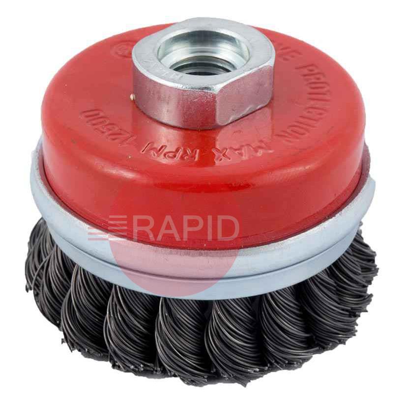 ABWB07014T-1  Abracs Twist Knot Cup Wire Brush 70mm x M14 (Single)