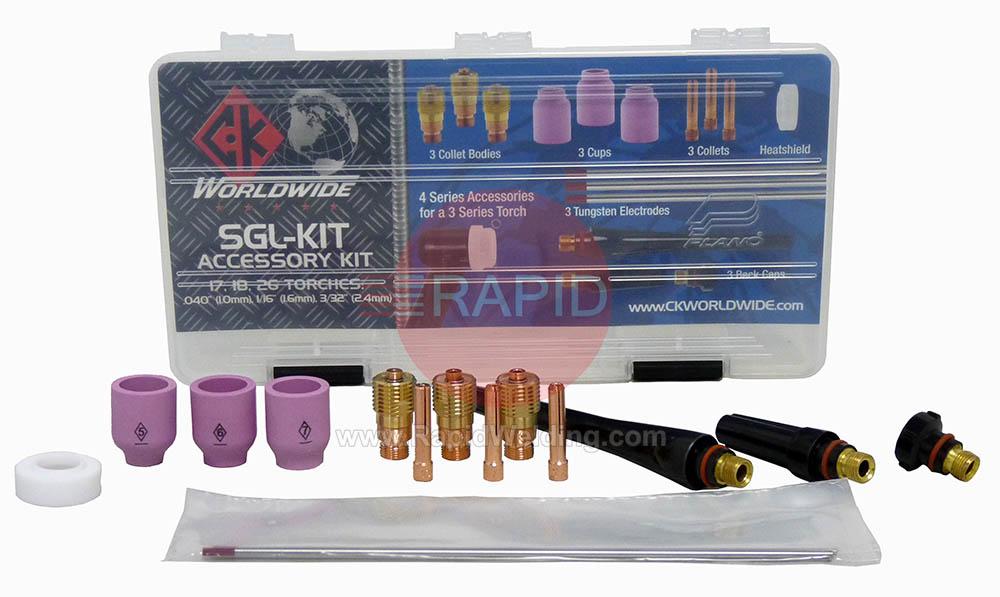 CK-SGLKIT  CK Stubby TIG Torch Consumable Kit for 3 Series Torches CK17, 18 & 26 (Low Amperage)