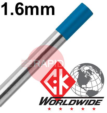 CK-T1167GL2  CK 2% Lanthanated Blue 1.6mm Tungsten Electrode