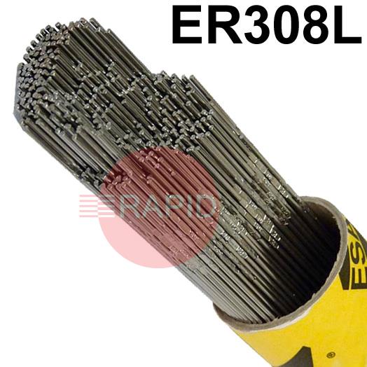 ESAB-T308L  ESAB OK Tigrod 308L Stainless Steel TIG Wire, 1000mm Cut Lengths - AWS A5.9 ER308L. 5Kg Pack