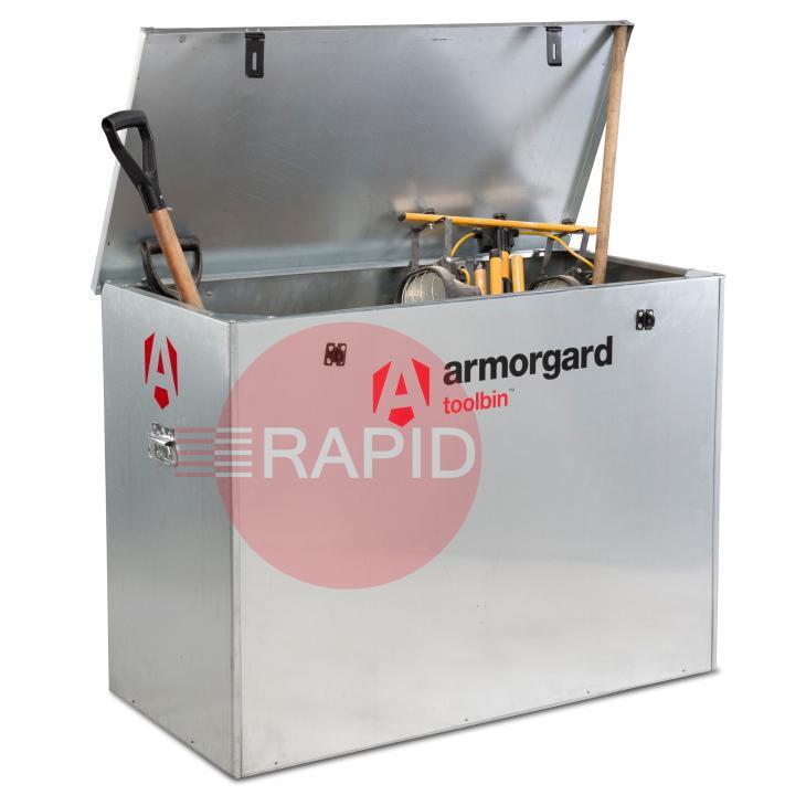 GB3  Armorgard Toolbin, Galvanised Storage Box, 1190 × 585 × 850mm