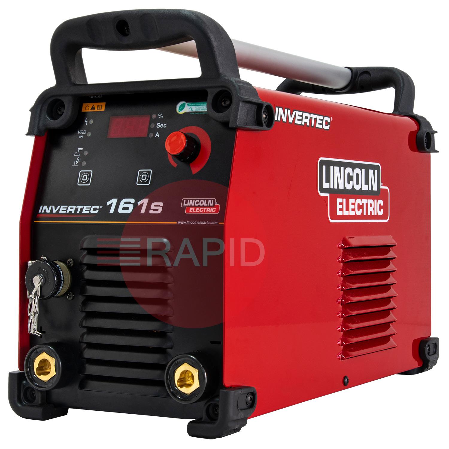 K14293-1P  Lincoln Invertec 161S Stick & Lift TIG Inverter Arc Welder Ready To Weld Package  - 230v, 1ph