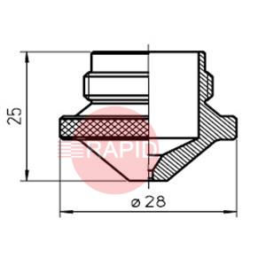 LV332-5470CP  Nozzle - 1mm Chrome Plated (Cylindrical) for LVD Laser