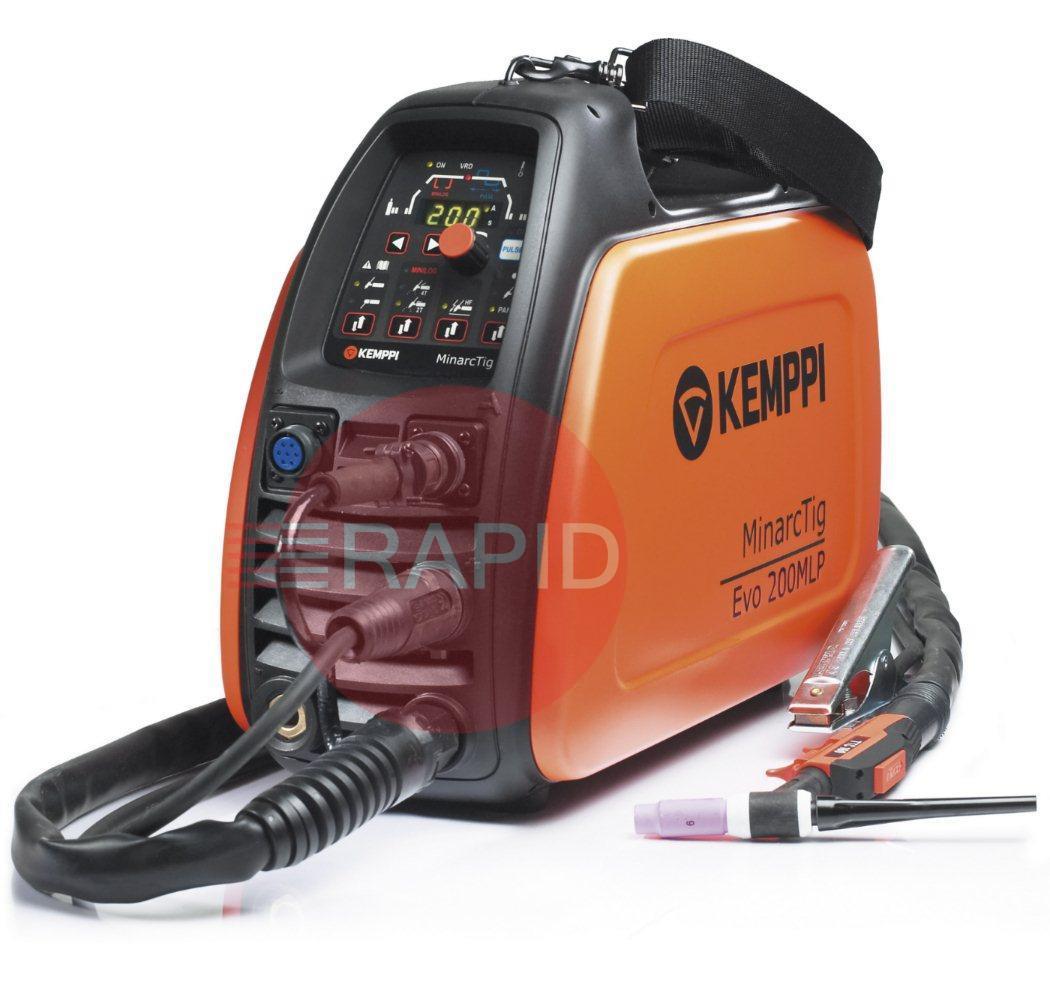 P0642TX  Kemppi MinarcTig EVO 200 MLP with 4m TX225G4 Torch, Earth Cable & Gas Hose