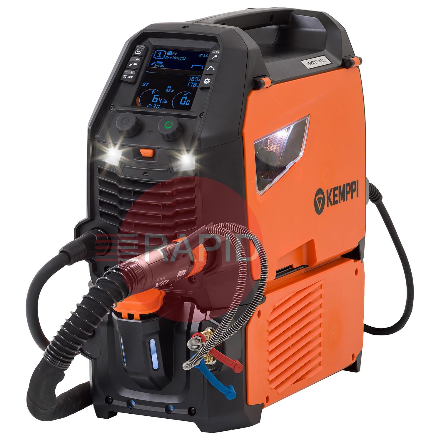 P525CGXE3  Kemppi Master M 323 MIG Welder Water Cooled Package, with GXe 305W 3.5m Torch - 400v, 3ph