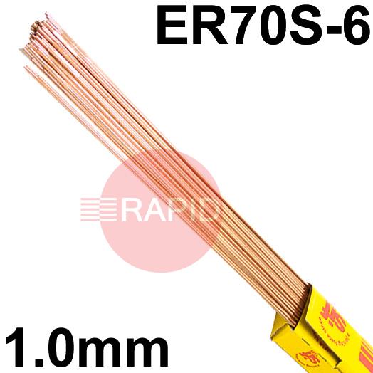 RA181050  SIFSteel A18 Steel Tig Wire, 1.0mm Diameter x 1000mm Cut Lengths - AWS A5.18 ER70S-6. 5.0kg Pack