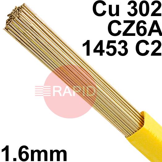 RO011625  SIF SIFBRONZE No 1 1.6mm Tig Wire, 2.5kg Pack - EN 1044: CU 302, BS: 1845: CZ6A 1453 C2