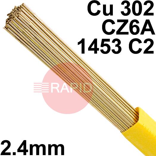 RO012401  SIF SIFBRONZE No 1 2.4mm Tig Wire, 1.0kg Pack - EN 1044: CU 302, BS: 1845: CZ6A 1453 C2