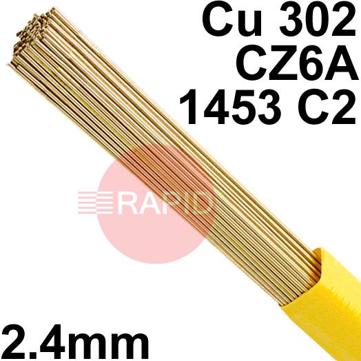 RO012425  SIF SIFBRONZE No 1 2.4mm Tig Wire, 2.5kg Pack - EN 1044: CU 302, BS: 1845: CZ6A 1453 C2