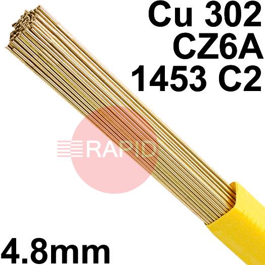 RO014850  SIF SIFBRONZE No 1 4.8mm Tig Wire, 5.0kg Pack - EN 1044: CU 302, BS: 1845: CZ6A 1453 C2