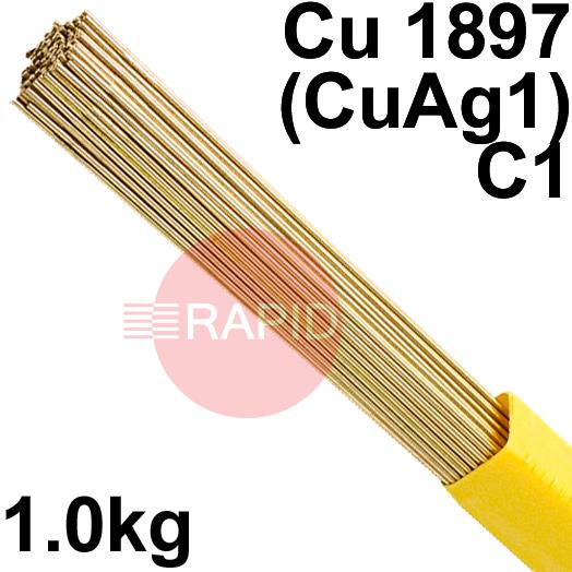 RO07160  SIFSILCOPPER No 7 TIG Wire, 1Kg Pkt - EN  14640: Cu 1897 (CuAg1), BS: 1453: C1