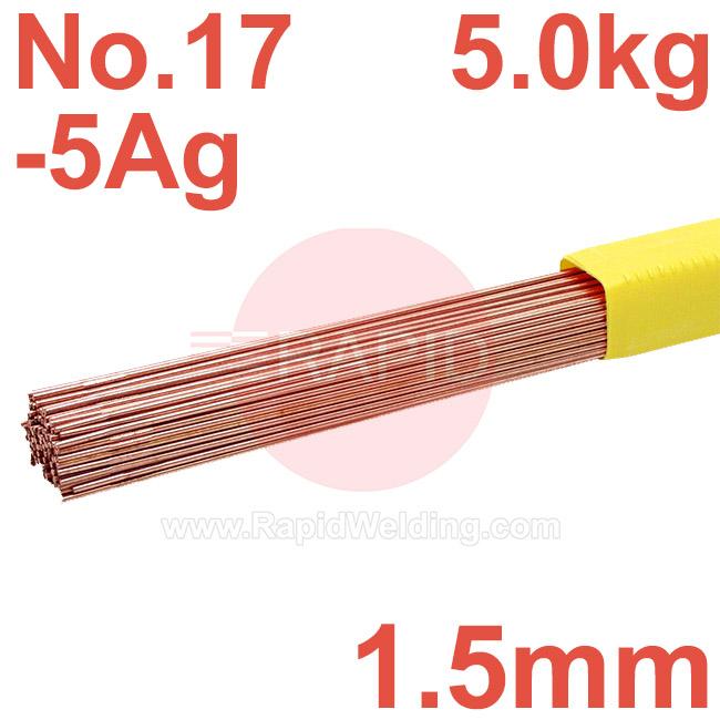 RO1815505Ag  Sif No 17-5Ag, 1.5mm Diameter 5.0 Kg Pkt EN 1044: CP104, BS: 1845 CP4