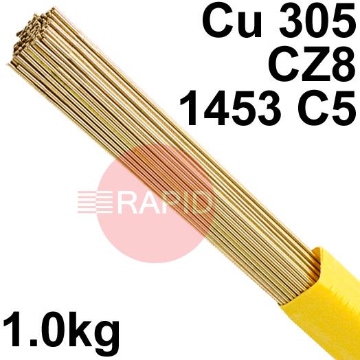 RP02240  SIF SIFREDICOTE No2 TIG Wire, 1Kg Pack - EN 1044: CU 305, BS: 1845: CZ8 1453 C5