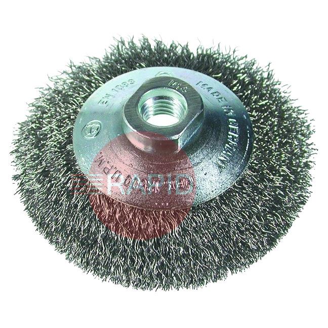 SM-CO90.-M14IN30O  SAIT Bevel Crimped Inox Wire Brush 90mm (3.5) x M14