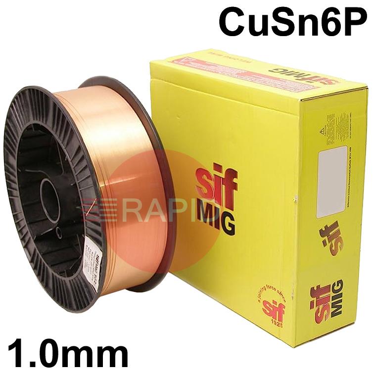 WO081007  Sifmig 8 Phosphor Bronze MIG Wire, 1mm Diameter, 0.7Kg Spool, ISO 24373 Cu 5180A (CuSn6p), BS: 2901 C11