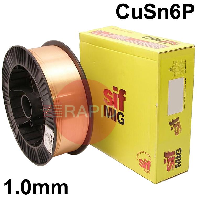 WO081040  Sifmig 8 phosphor bronze mig wire 1.0mm Dia 4.0kg Spl, ISO 24373 Cu 5180A (CuSn6p), BS: 2901 C11